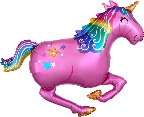 39" pink unicorn foil balloon