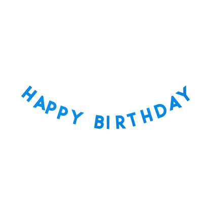 Blue Happy Birthday Puffy Felt Banner
