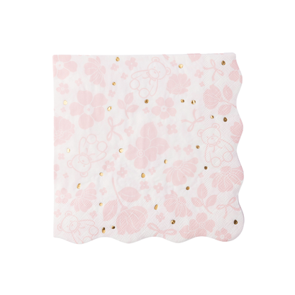 EMMA BEAR PINK LARGE NAPKINS - 20 pk