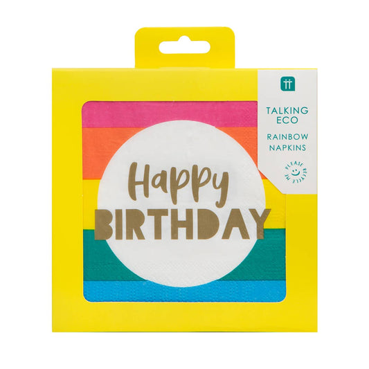 Rainbow Happy Birthday Napkins - 20 Pack