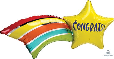 27" Congrats Shooting Star foil balloon