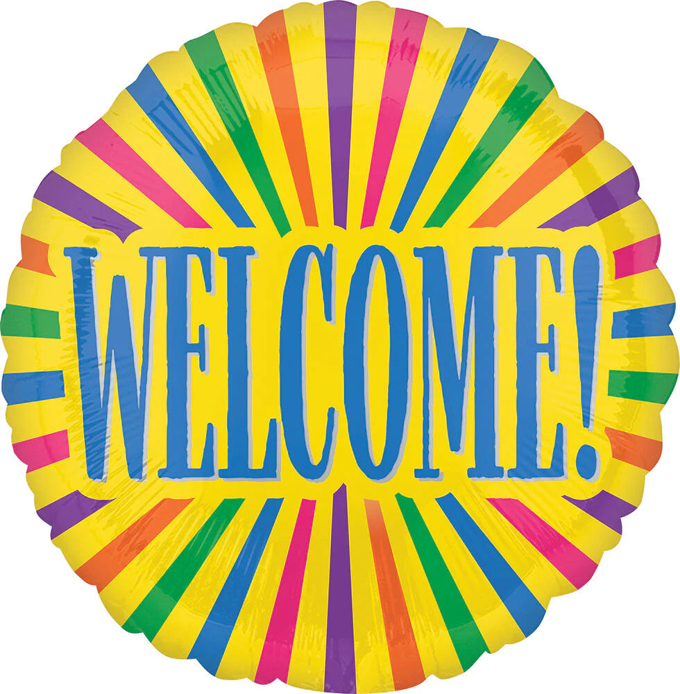 18" Welcome Burst Yellow foil balloon (1D)