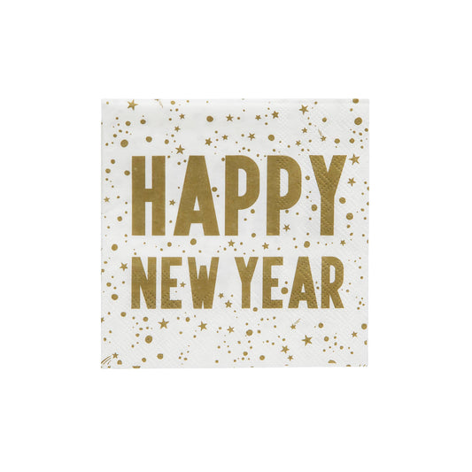 Gold Happy New Year Napkins - 20 Pk.