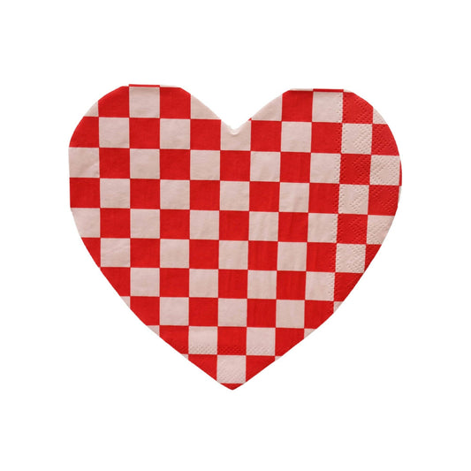 CHECK MATE HEART LARGE NAPKINS -  20 pk