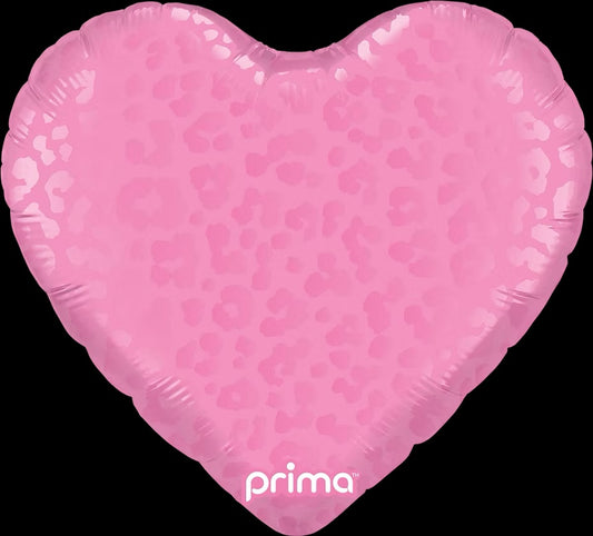 18” Prima Dark Pink Matte & Shiny Leopard Print foil shape balloon