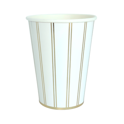 GOLD SIGNATURE STRIPE CUPS- 8 pk.