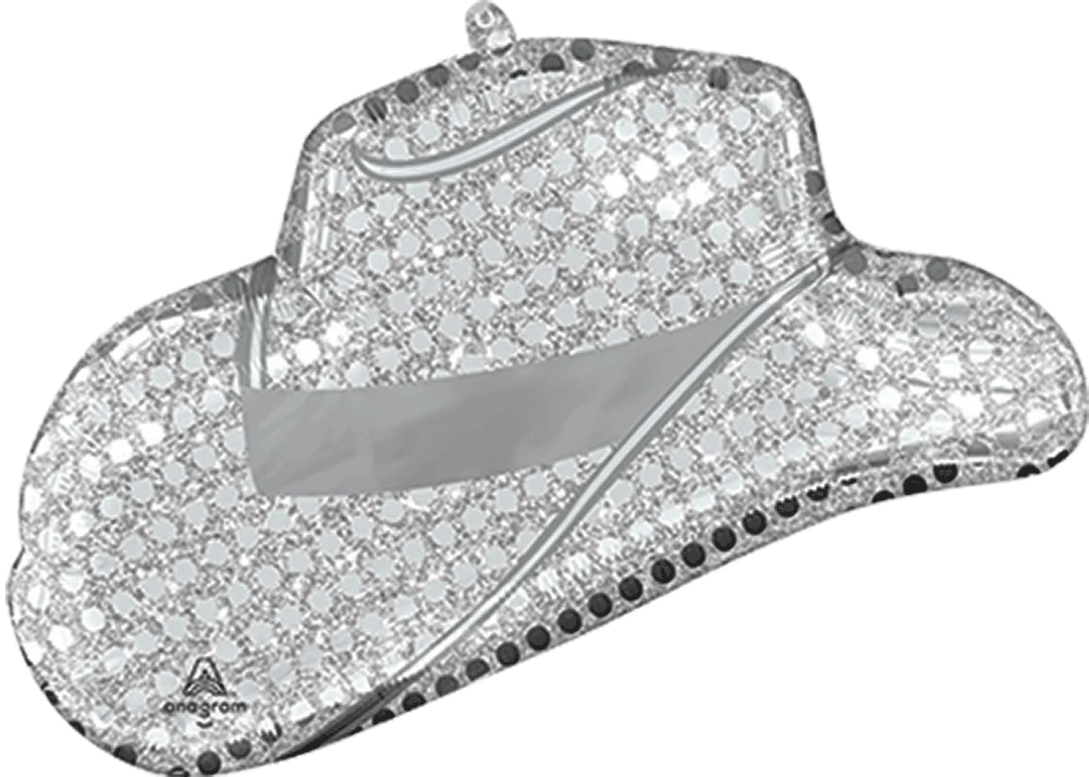 33" Disco western hat foil balloon