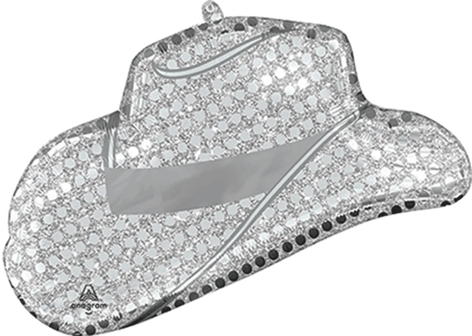 33" Disco western hat foil balloon