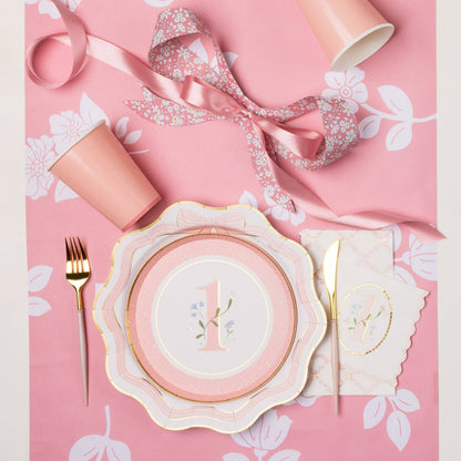1ST BIRTHDAY PETAL PINK SMALL NAPKINS - 20 pk