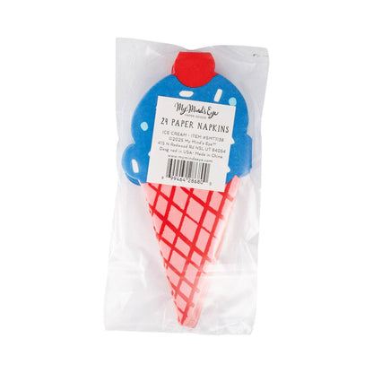 Ice Cream Shaped Dinner Napkin- 24 pk