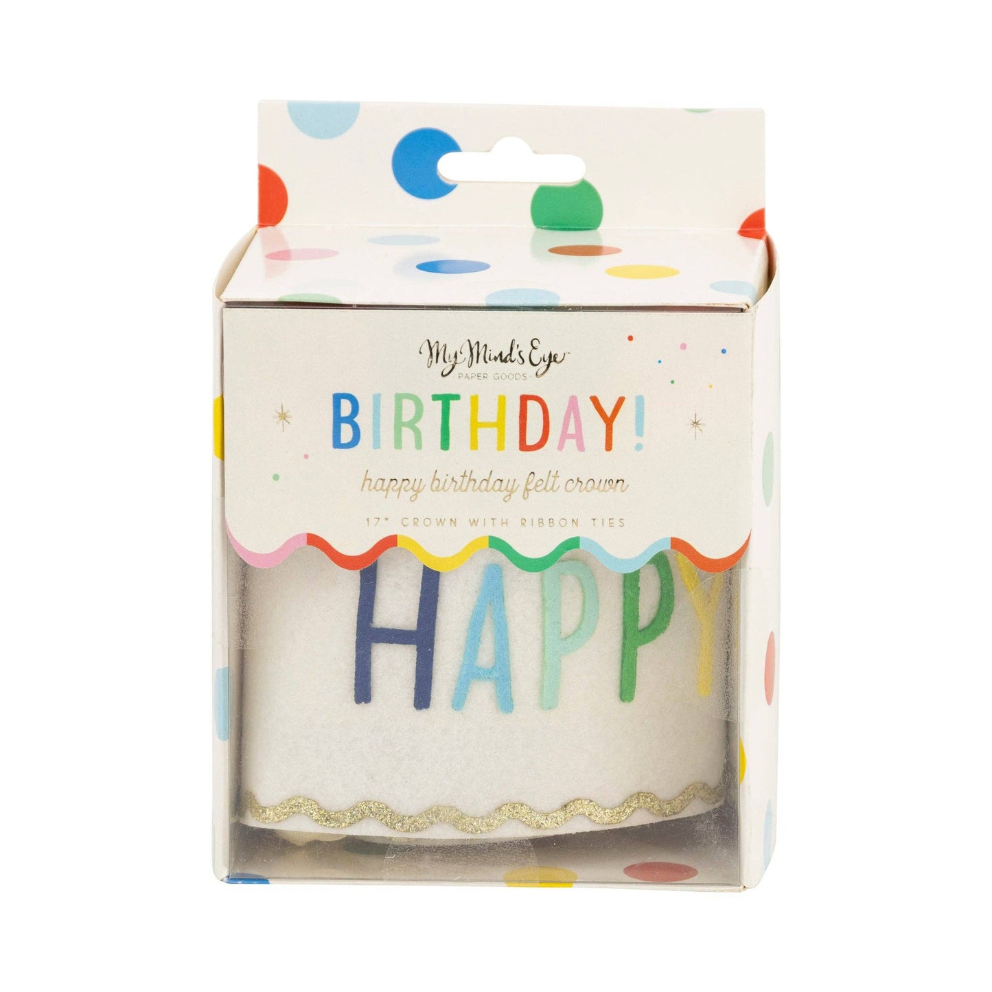 Happy Birthday Felt Crown - 1 pk