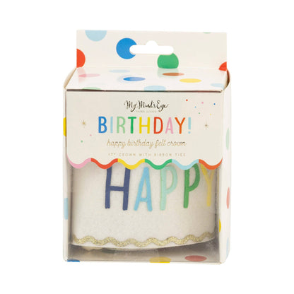 Happy Birthday Felt Crown - 1 pk