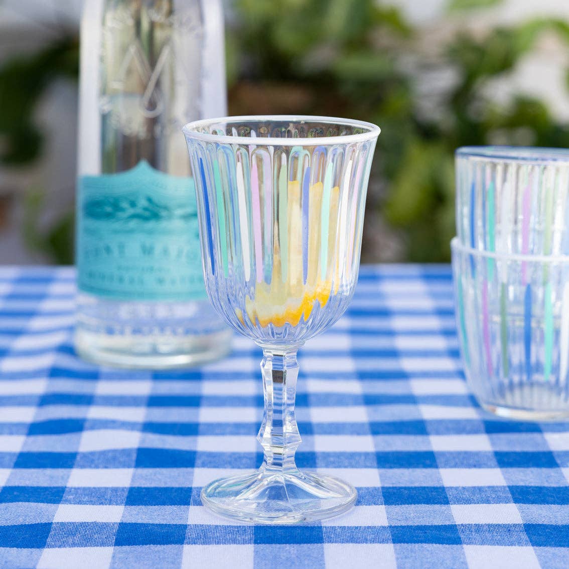 Blue & White Fabric Gingham Tablecloth