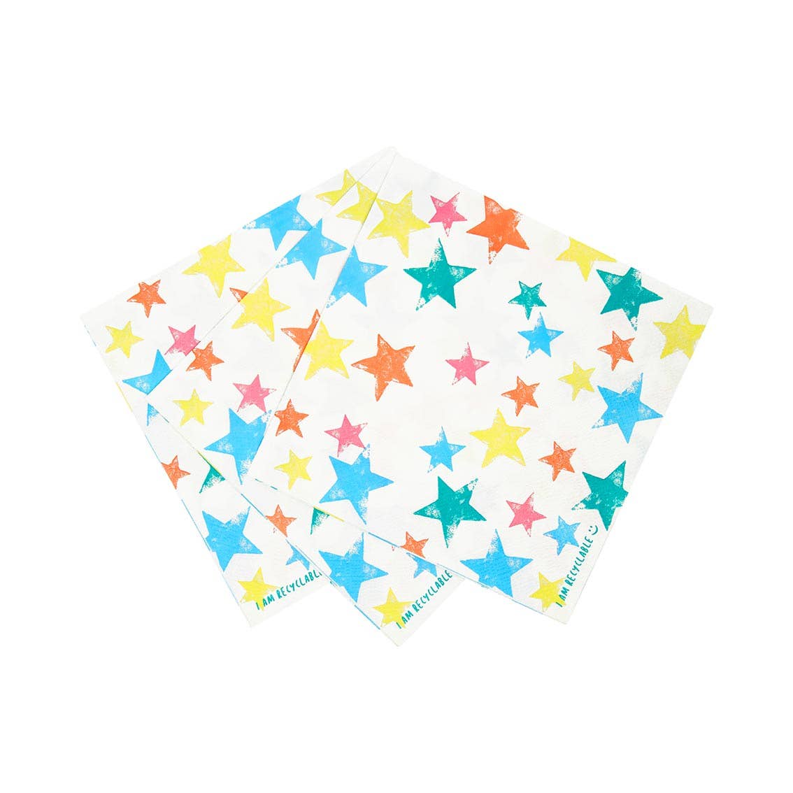 Birthday Rainbow Star Napkin, Eco-Friendly - 20 Pack