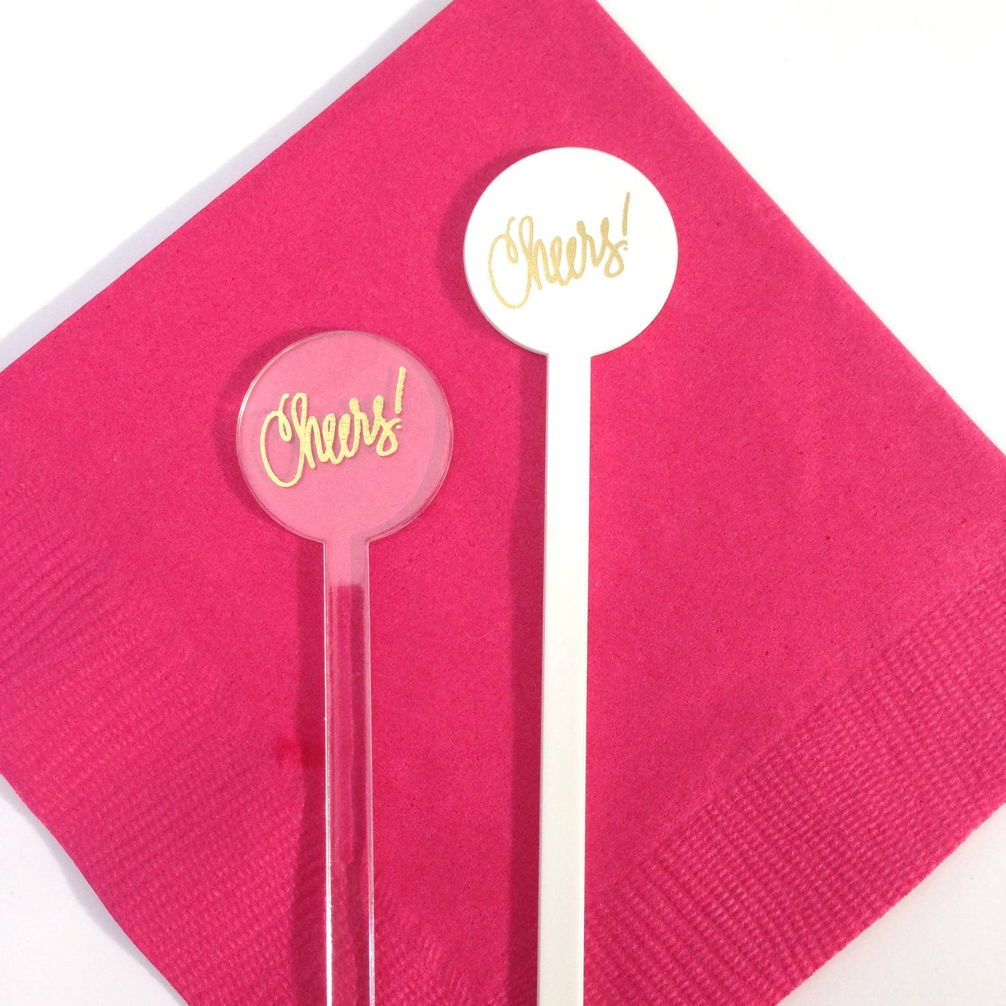 Cheers! | Swizzle Sticks (2 colors): Clear Acrylic - 12 pk.