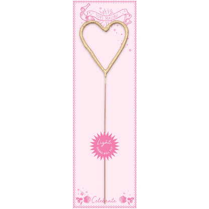 Big 8" Gold Heart Sparkler Wand Card - Bon Bon