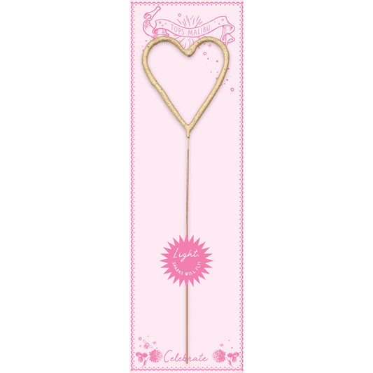 Big 8" Gold Heart Sparkler Wand Card - Bon Bon