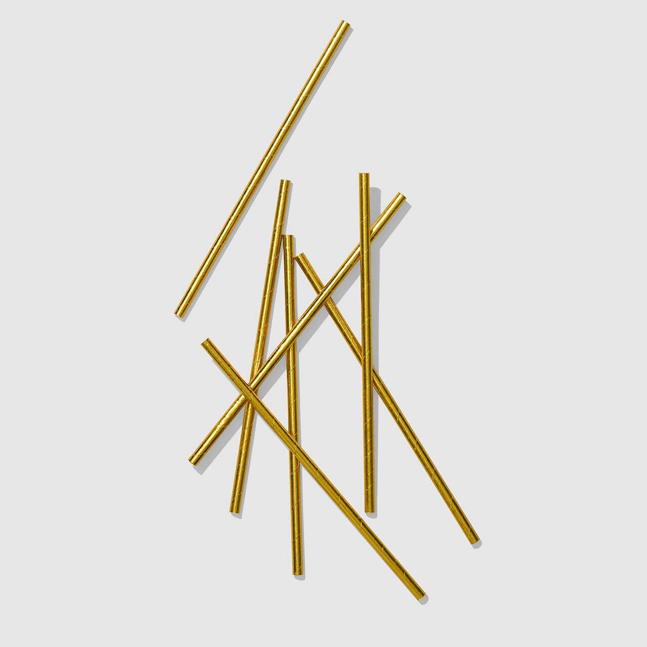 Metallic Gold Paper Straws - 25 pk