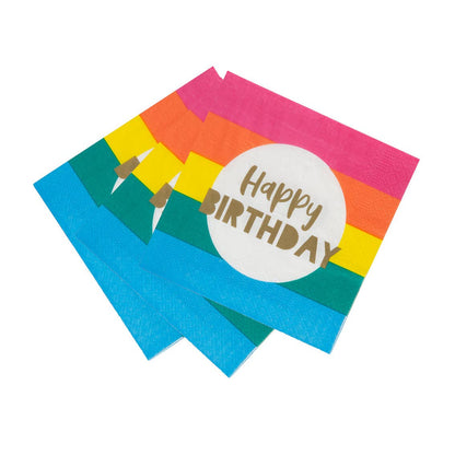 Rainbow Happy Birthday Napkins - 20 Pack