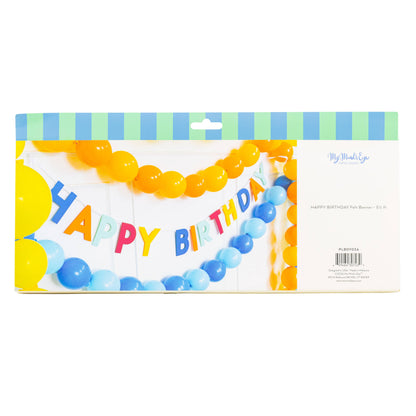 Bright Happy Birthday Felt Banner - 1 pk