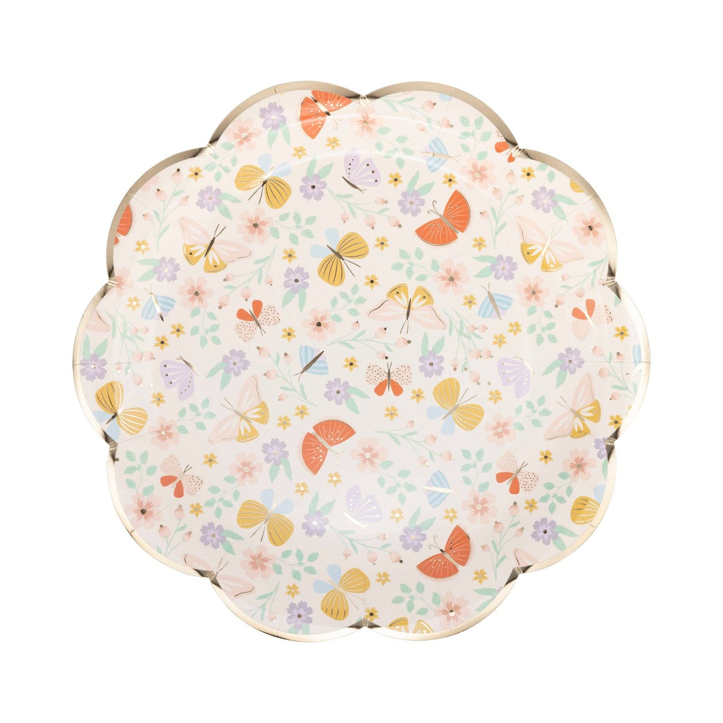 Butterfly Floral Paper Plate - 8 pk
