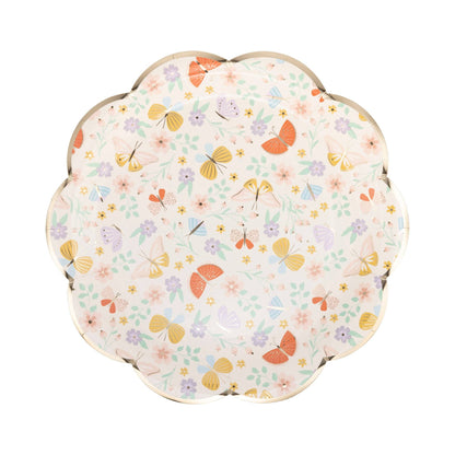 Butterfly Floral Paper Plate - 8 pk