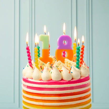 Twisted Rainbow Birthday Candles - 8 Pack