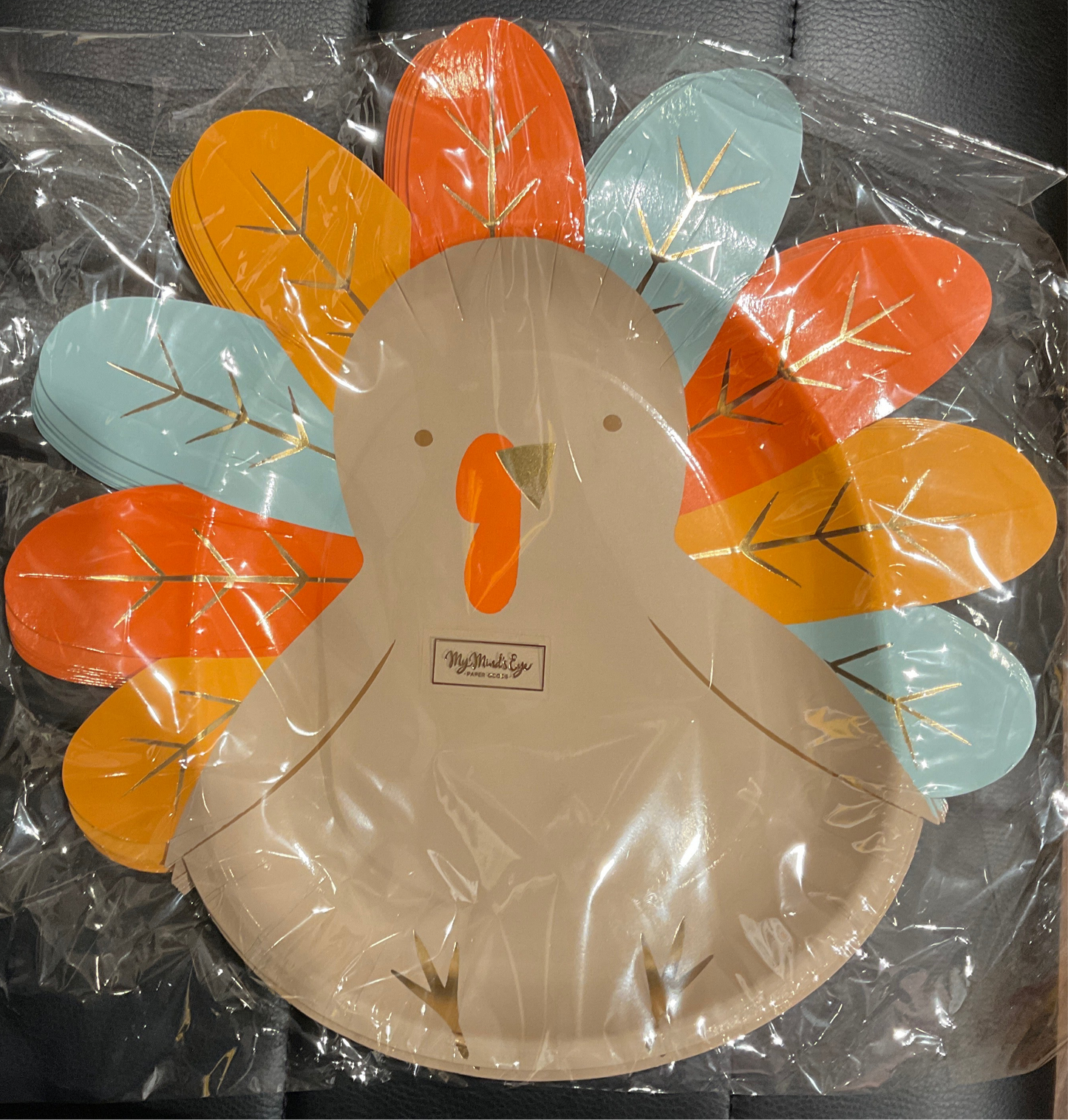 Harvest Turkey Shaped Disposable Plate - 8 pk