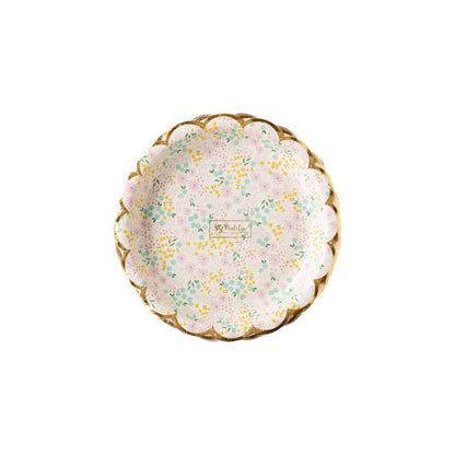 Ditsy Floral Round Scallop paper plate - 8 pk