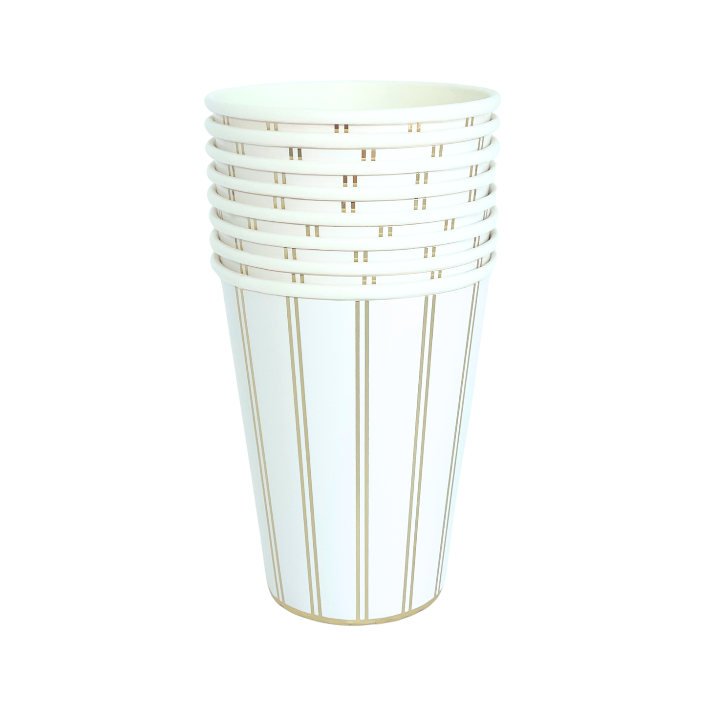 GOLD SIGNATURE STRIPE CUPS- 8 pk.