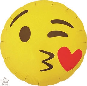 Sam Helium bundle with 18" emoji plus latex balloons