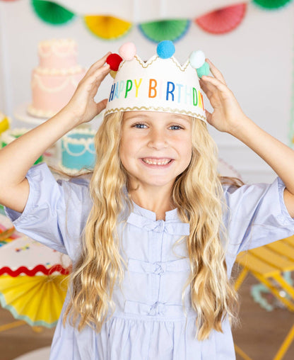 Happy Birthday Felt Crown - 1 pk