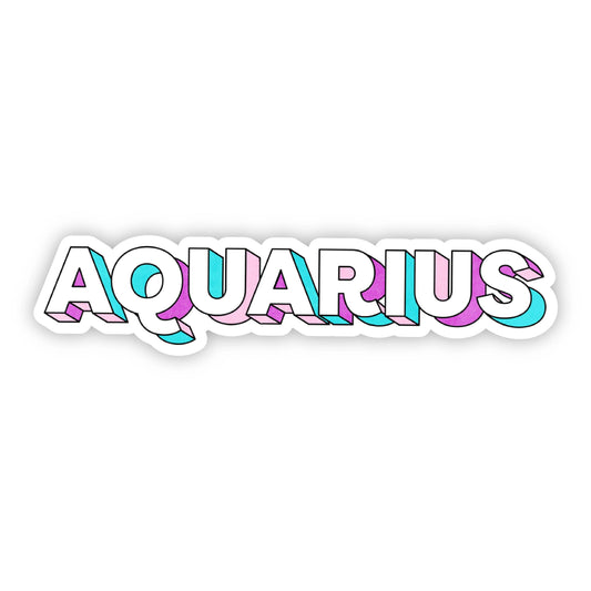 Aquarius Lettering Zodiac Sticker