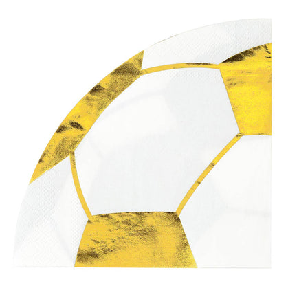 Party Champions Soccer Ball Shaped Paper Napkin - 16 Pack