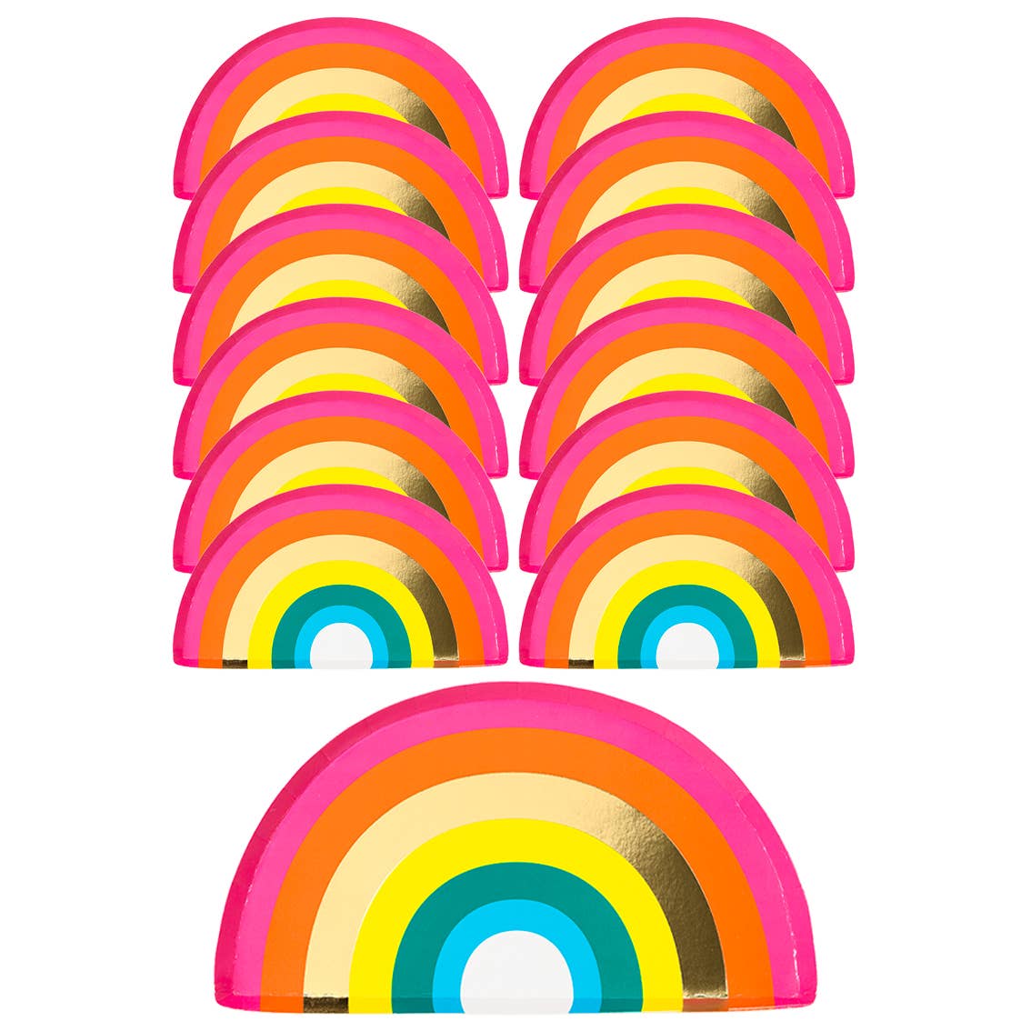 Rainbow Party Plates - 12 Pack