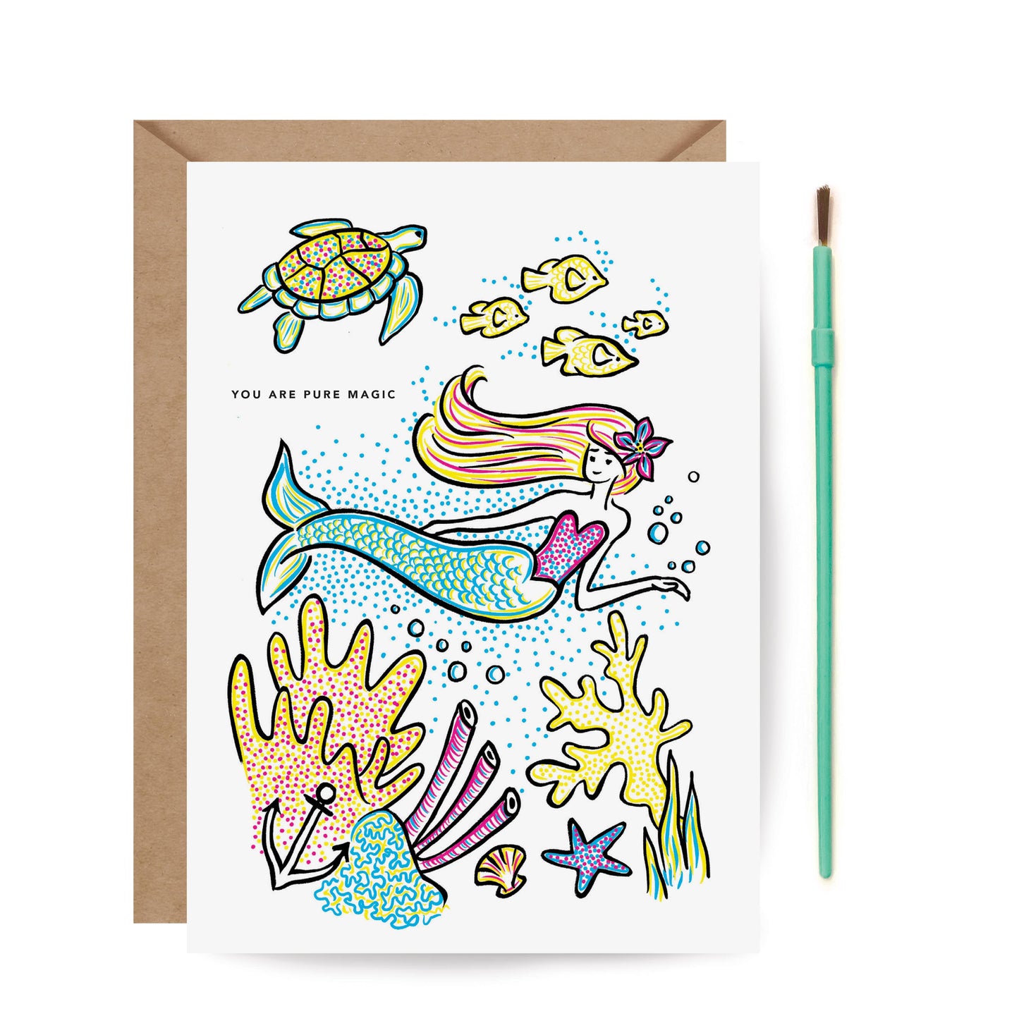 Paint With Water Mermaid - Birthday Card