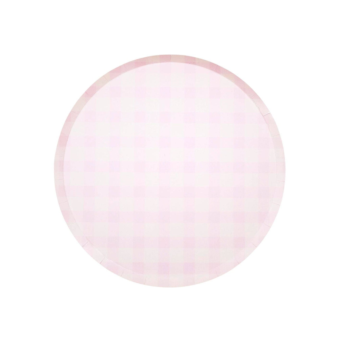 Pink Gingham Plate- 8 pk