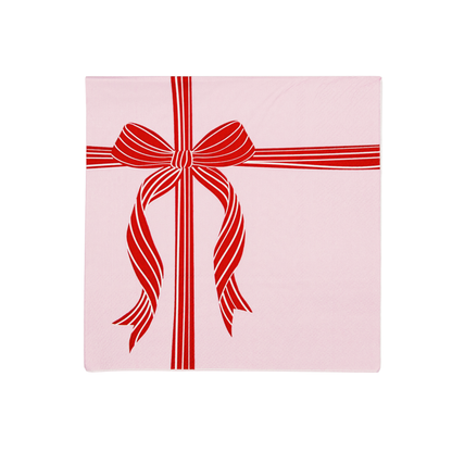 RED & PINK PRESENT LARGE NAPKINS - 20 pk