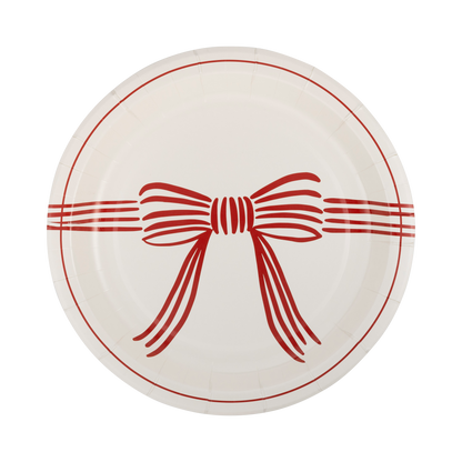 Red Bow Plate - 8 pk