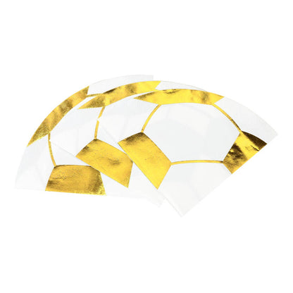 Party Champions Soccer Ball Shaped Paper Napkin - 16 Pack