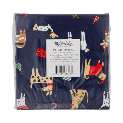 Christmas Dogs Cocktail Napkin - 24 pk