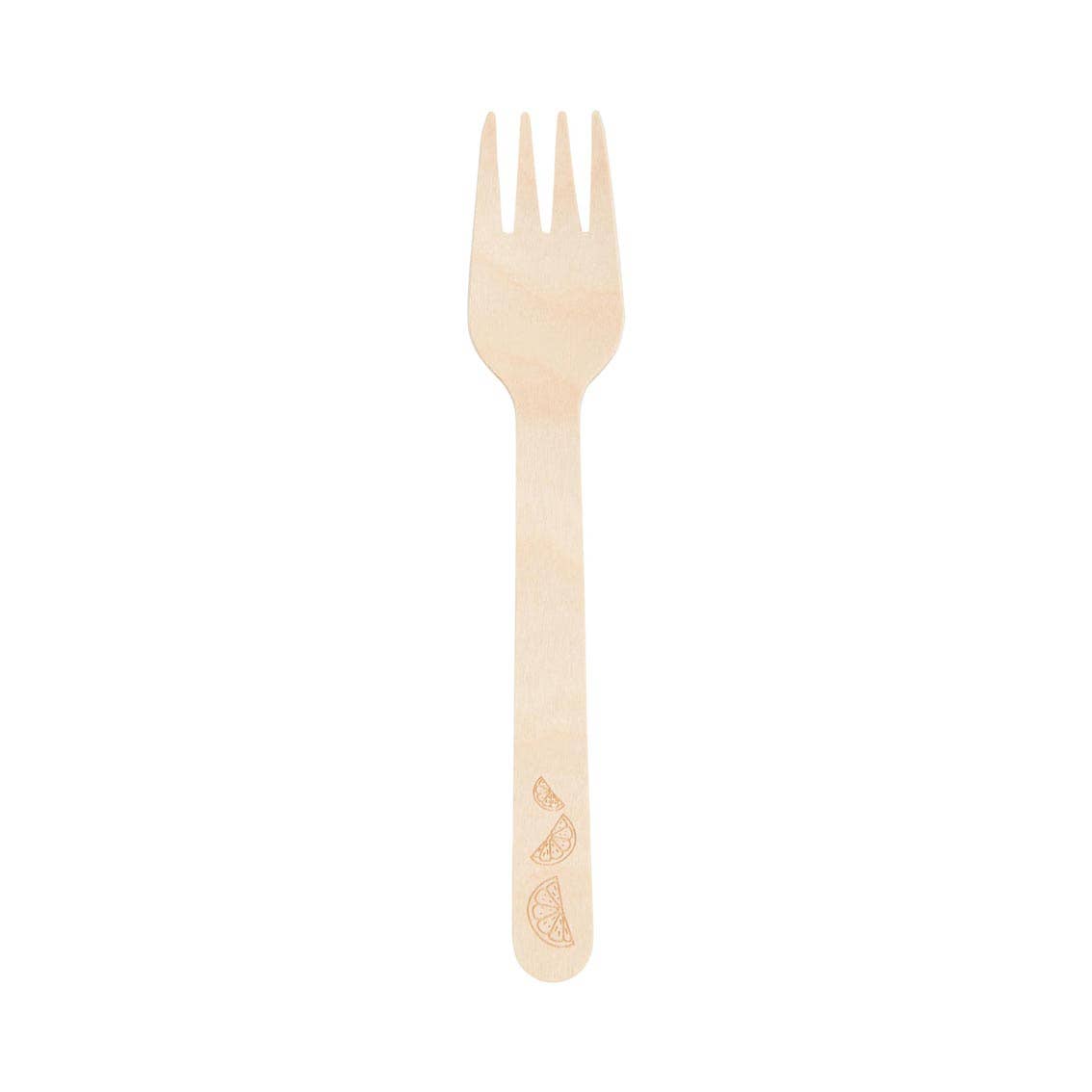 Wooden Eco Cutlery, Lemon Print - 6 Place Settings