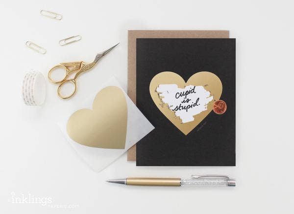 Scratch-off Black Heart - Love / Friendship Card