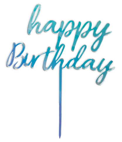 Iridescent Happy Birthday Cake Topper