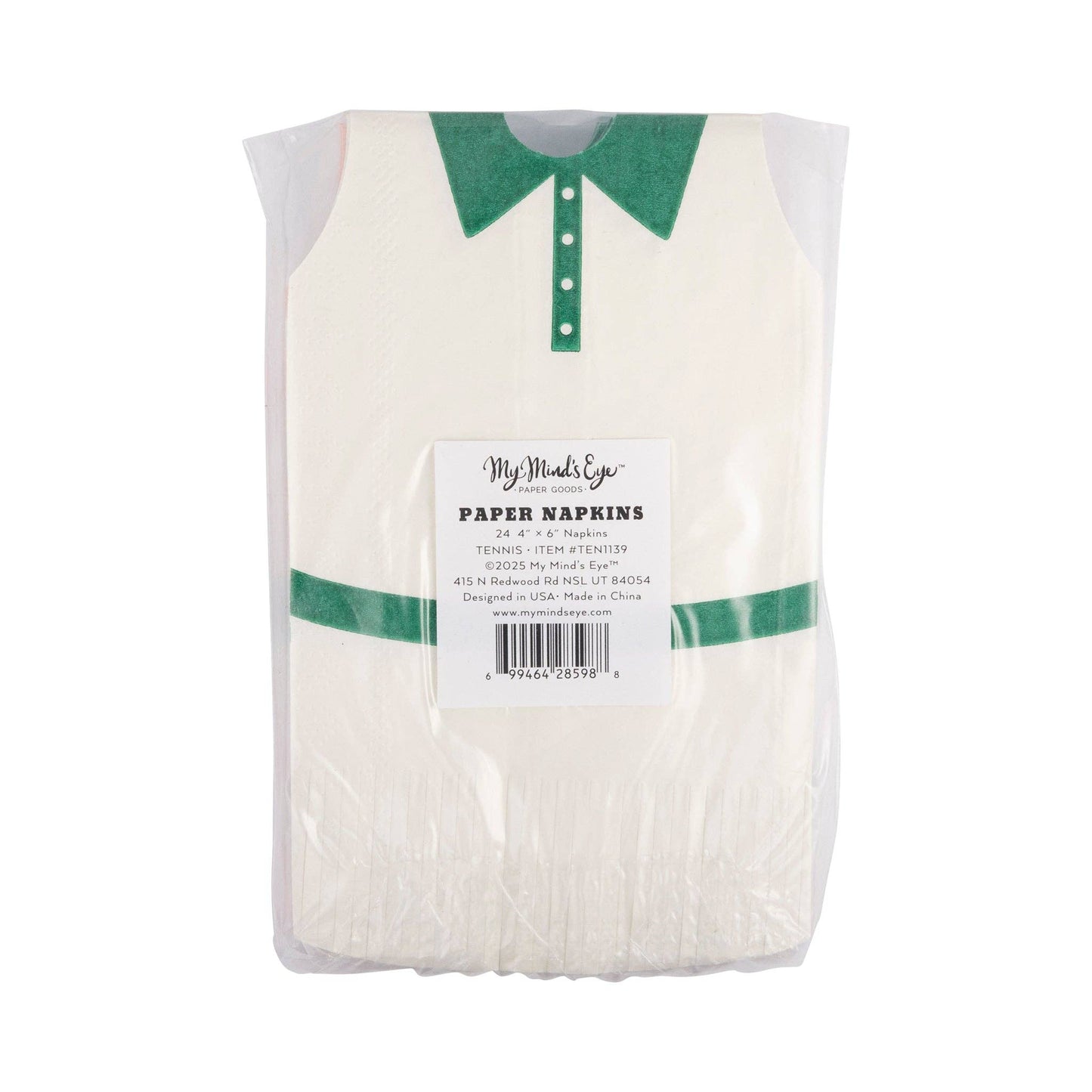 Tennis Dress Fringed Napkin 2 designs - 24 pk
