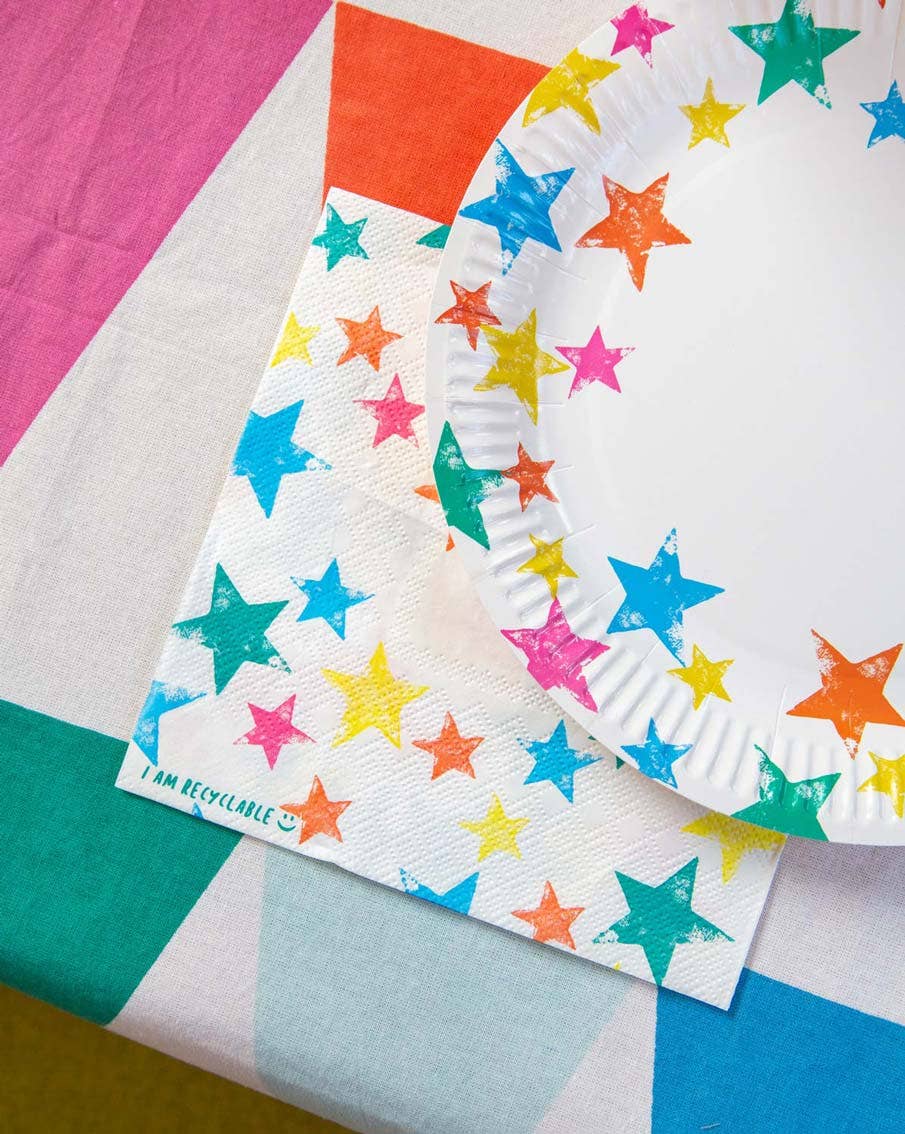 Eco-Friendly Rainbow Star Plate - 12 Pk.