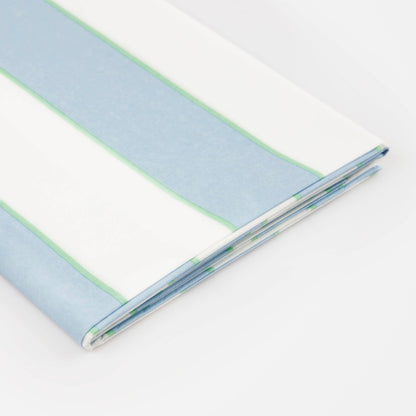 Pale Blue Striped Paper Tablecloth - 1 pk