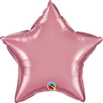 18" qualatex chrome mauve foil star