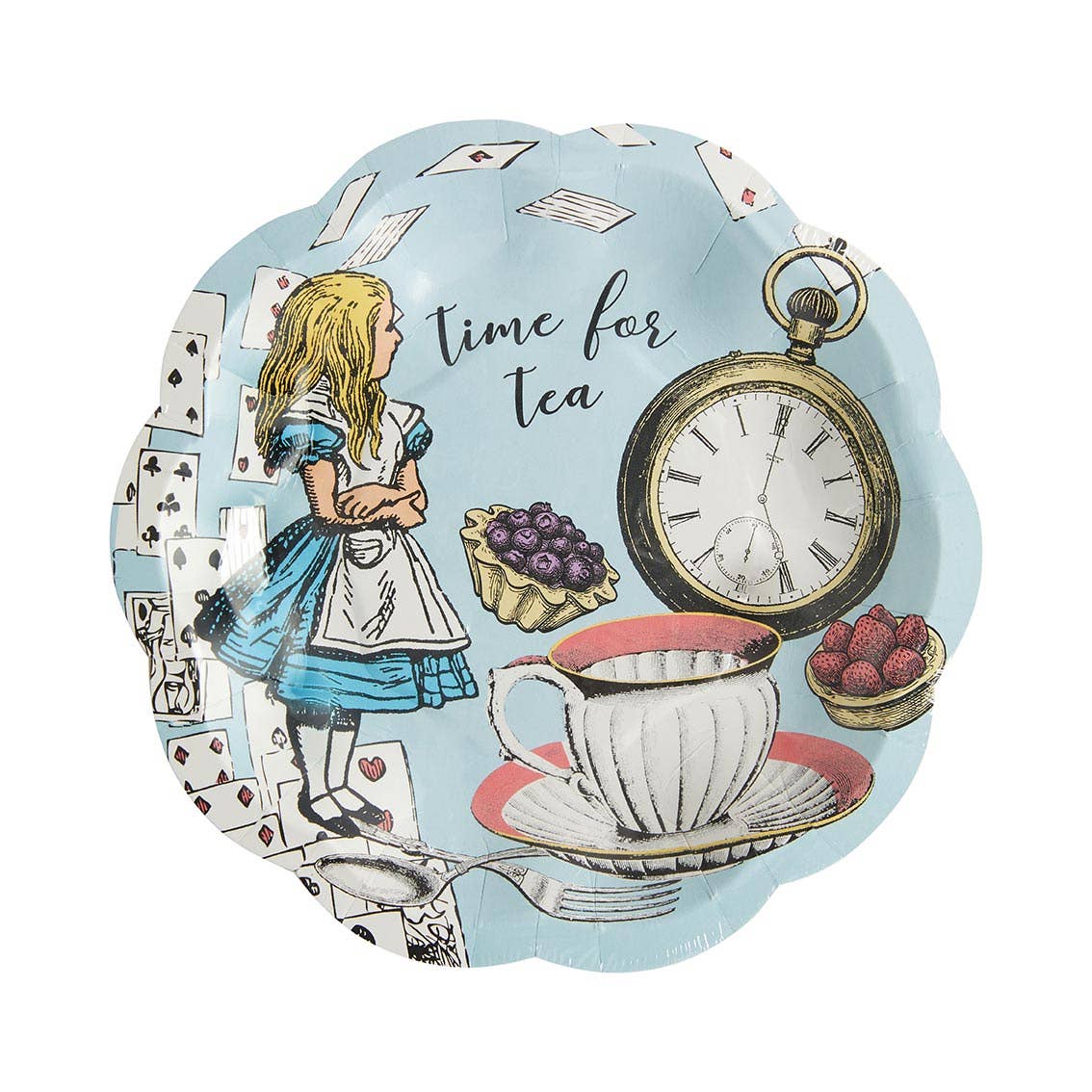 Alice in Wonderland Small Scalloped Plate - 12 Pack