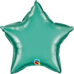 18" qualatex chrome green foil star